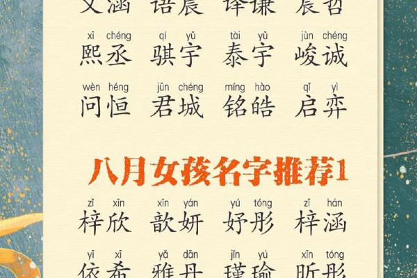 八月份出生宝宝起名字的最佳选择与技巧