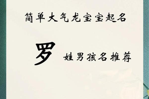 给罗姓宝宝起名字的关键要点
