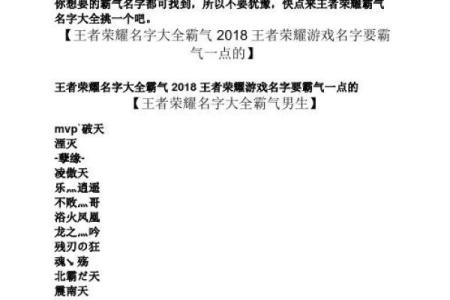 打破常规的王者荣耀霸气名字大全