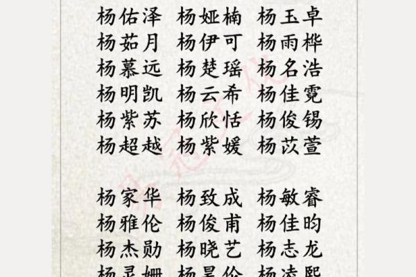 出生姓杨的宝宝起名参考与建议 出生姓杨的宝宝起名参考与建议