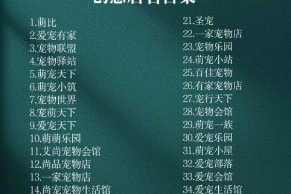 霸气宠物名字大全让你的宠物与众不同