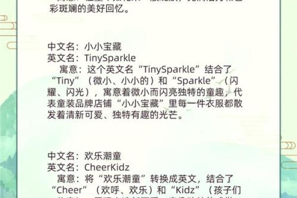 创意十足的童装店铺名字推荐