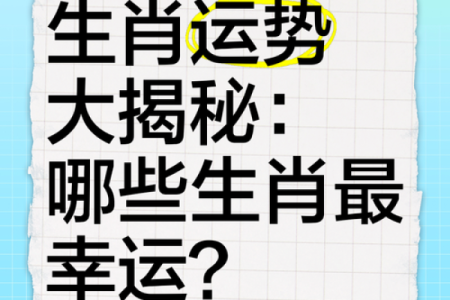 生肖运程大揭秘：你的幸运与挑战