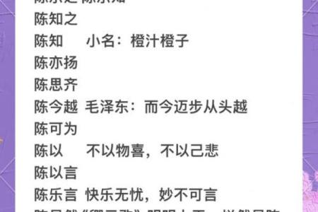 陈姓取名的独特含义与文化传承