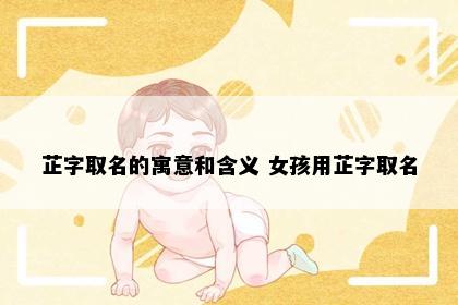 芷字取名的寓意和含义 女孩用芷字取名