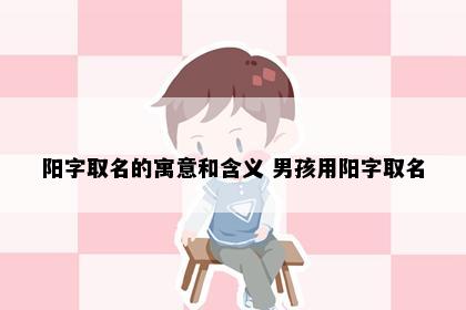 阳字取名的寓意和含义 男孩用阳字取名