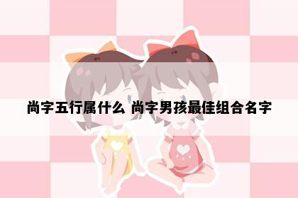 尚字五行属什么 尚字男孩最佳组合名字