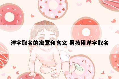 洋字取名的寓意和含义 男孩用洋字取名