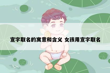 宣字取名的寓意和含义 女孩用宣字取名