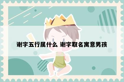 谢字五行属什么 谢字取名寓意男孩