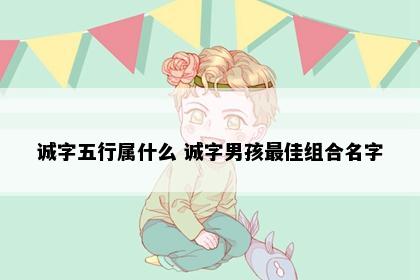 诚字五行属什么 诚字男孩最佳组合名字
