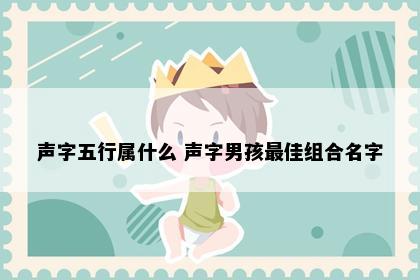 声字五行属什么 声字男孩最佳组合名字