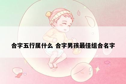 合字五行属什么 合字男孩最佳组合名字