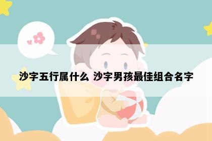 沙字五行属什么 沙字男孩最佳组合名字