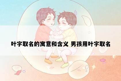 叶字取名的寓意和含义 男孩用叶字取名