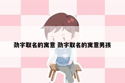 劲字取名的寓意 劲字取名的寓意男孩