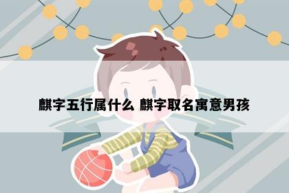 麒字五行属什么 麒字取名寓意男孩