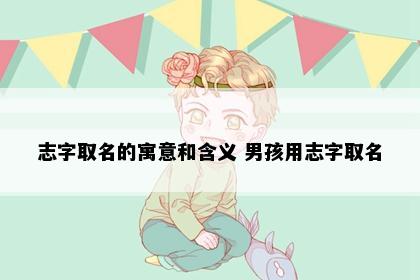 志字取名的寓意和含义 男孩用志字取名