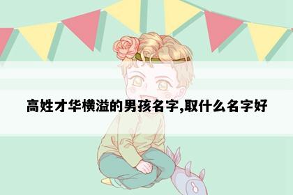 高姓才华横溢的男孩名字,取什么名字好