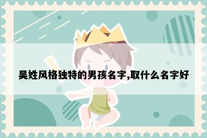 吴姓风格独特的男孩名字,取什么名字好