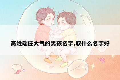 高姓端庄大气的男孩名字,取什么名字好