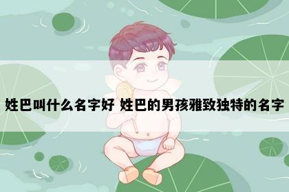 姓巴叫什么名字好 姓巴的男孩雅致独特的名字