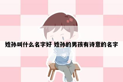 姓孙叫什么名字好 姓孙的男孩有诗意的名字