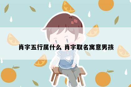 肖字五行属什么 肖字取名寓意男孩