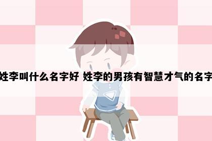 姓李叫什么名字好 姓李的男孩有智慧才气的名字