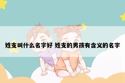 姓支叫什么名字好 姓支的男孩有含义的名字