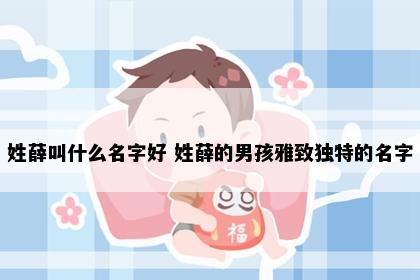 姓薛叫什么名字好 姓薛的男孩雅致独特的名字