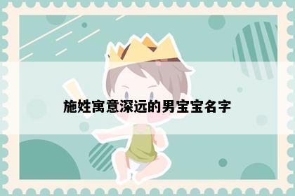 施姓寓意深远的男宝宝名字