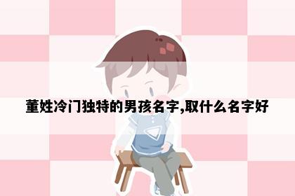董姓冷门独特的男孩名字,取什么名字好