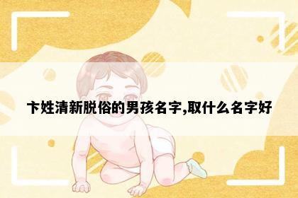 卞姓清新脱俗的男孩名字,取什么名字好