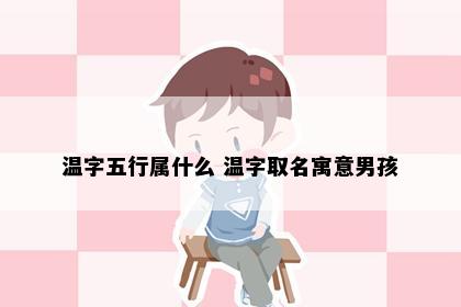 温字五行属什么 温字取名寓意男孩