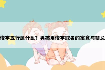 俊字五行属什么？男孩用俊字取名的寓意与禁忌