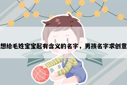 想给毛姓宝宝起有含义的名字，男孩名字求创意