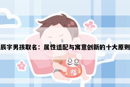 辰字男孩取名：属性适配与寓意创新的十大原则