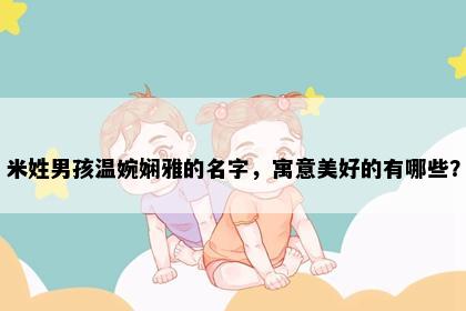 米姓男孩温婉娴雅的名字，寓意美好的有哪些？