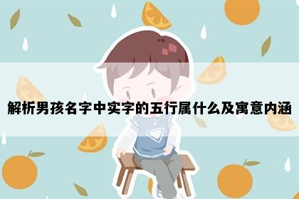 解析男孩名字中实字的五行属什么及寓意内涵
