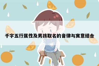 千字五行属性及男孩取名的音律与寓意结合