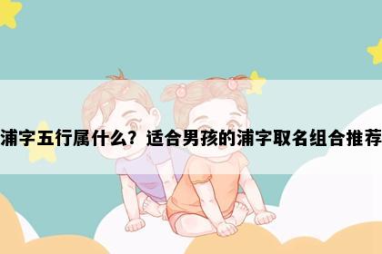 浦字五行属什么？适合男孩的浦字取名组合推荐