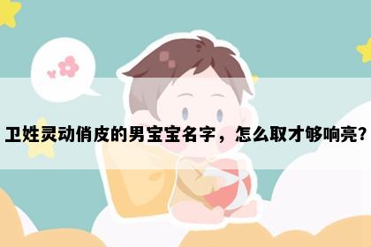 卫姓灵动俏皮的男宝宝名字，怎么取才够响亮？