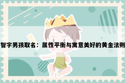 智字男孩取名：属性平衡与寓意美好的黄金法则