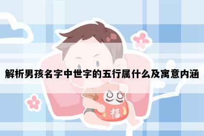解析男孩名字中世字的五行属什么及寓意内涵