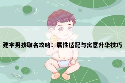 建字男孩取名攻略：属性适配与寓意升华技巧