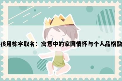 男孩用栋字取名：寓意中的家国情怀与个人品格融合